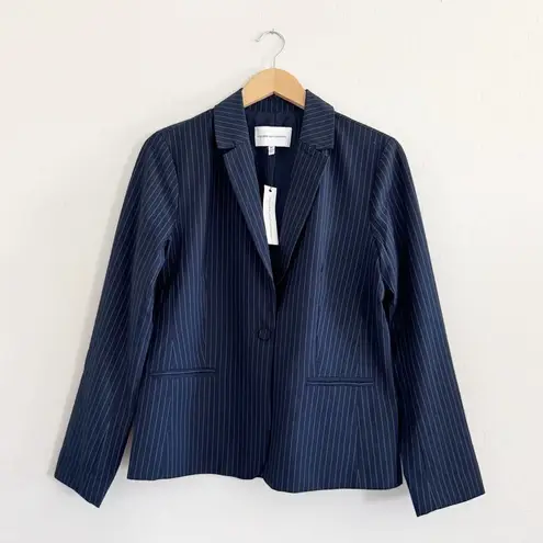 NWT Cupcakes & Cashmere Night Sky Dark Blue Navy Pinstripe Pocket Blazer Size M Size M