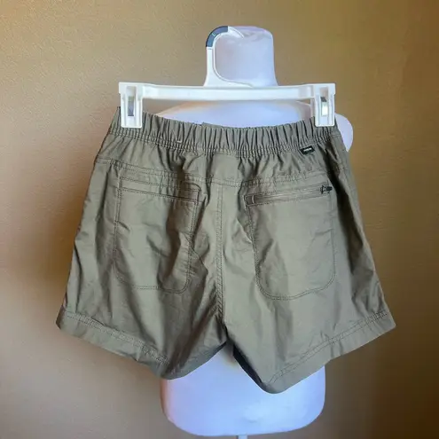 prAna tan khaki high rise hiking athletic shorts | 0