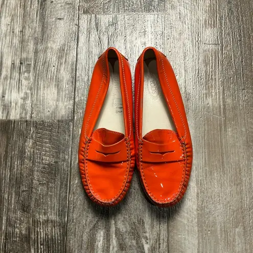 Tod's Vibrant Orange Women's Moccasins EUR Size 35=US Size 5