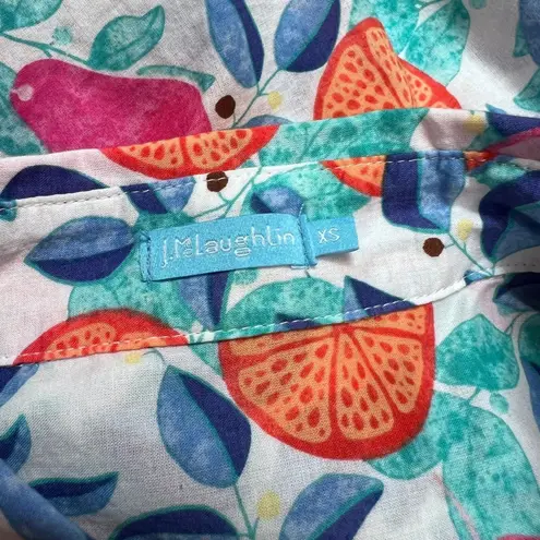 J. McLaughlin Fruit Print XS Cotton Button Up Shirt