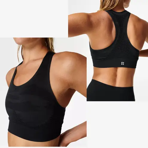 Sweaty Betty Stamina Sports Bra Grey Leopard Black Camouflage Size XS NWT