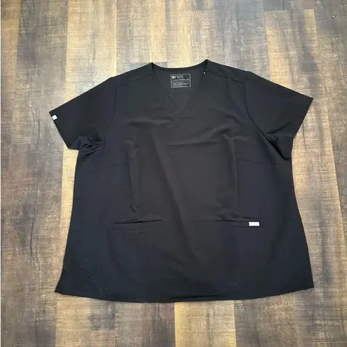 FIGS NWOT Casma Three-Pocket Scrub Top Black Size 5XL