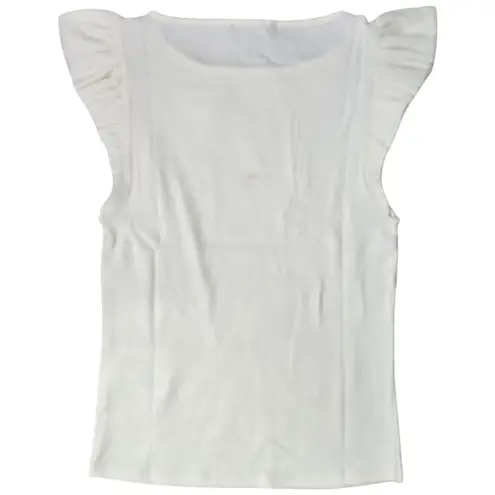 J.Crew J.‎ Crew Vintage rib ruffle boatneck tank top Ivory S NWT