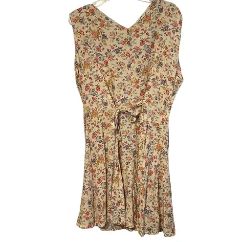 Vintage 90s Adjustable Cream Floral Hippie Cottagecore Flower Pattern Ro… Pink Size 20W