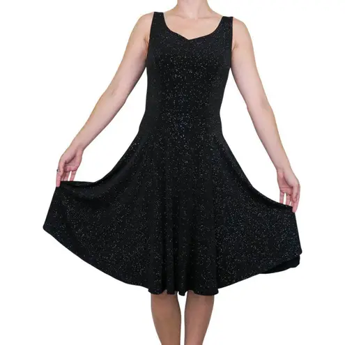 Vintage 90s Simco Sparkly Glitter Black Mini Dress