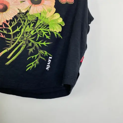 Levi's  Black Floral Butterfly 100% Cotton Tank Top Women's Size XX-Small XXS