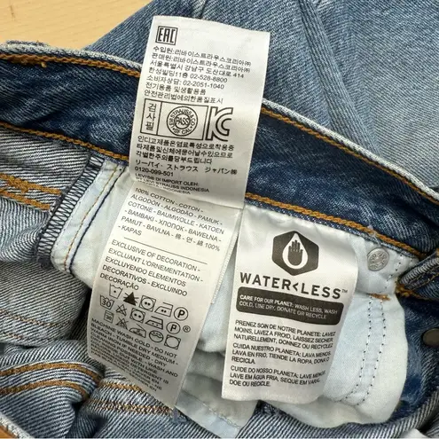 Levi's Levi’s Wedgie Straight Jeans Women’s 26 Button Fly Frayed Hem Blue Denim