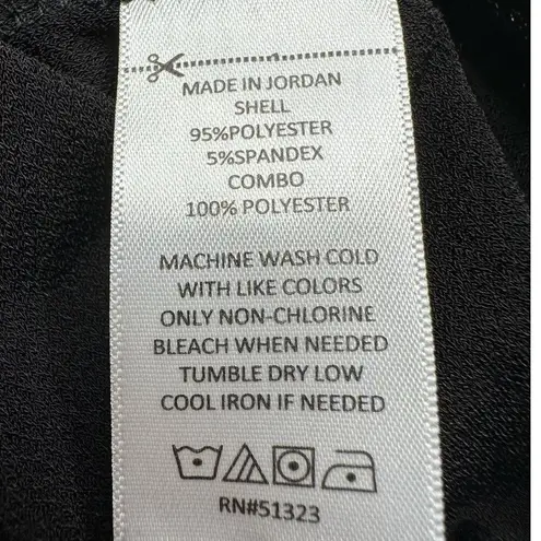 CeCe : Black Mesh Bubble Sleeve Swiss Dot Blouse