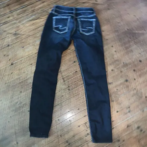 Silver Jeans Silver western distressed dark wash normcore skinny jeans