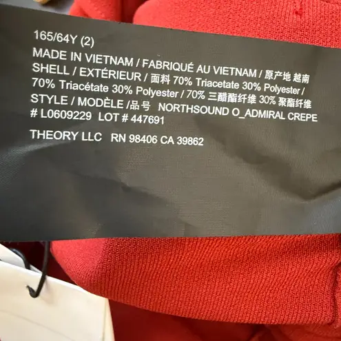 Theory  Northsound Cargo Joggers Pants Women's 2 Red Oak Trousers Career Chic NWT