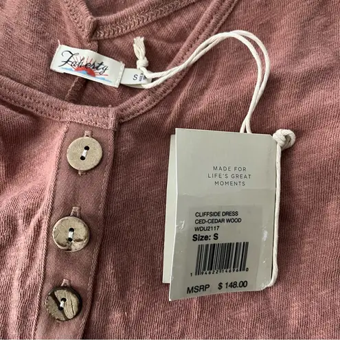 Faherty NWT Cliffside Dress Size Medium Cedar Wood Linen Cotton Coastal, Sz S