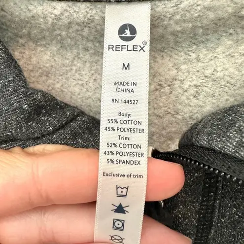 REFLEX | Gray Full Zip Hoodie Jacket Athletic Fit Sweatshirt | Medium