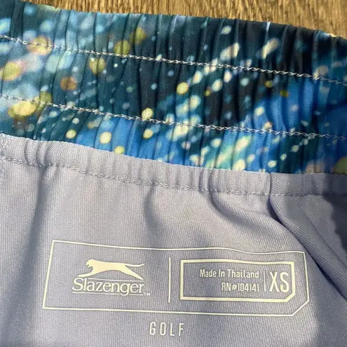 Slazenger NWOT  15” Blue Lights Printed Mid Rise Golf Skort XS