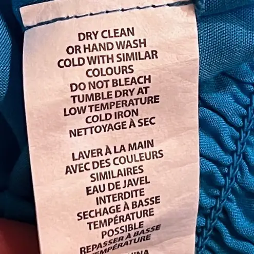 Ramy Brook NWT Textured Athena Palazzo Pant Swim Coverup Blue Pull On Medium