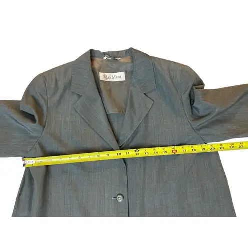 Max Mara Blazer Jacket Women Sz 4 Gray Made in Italy Wool Blend Classic Vintage