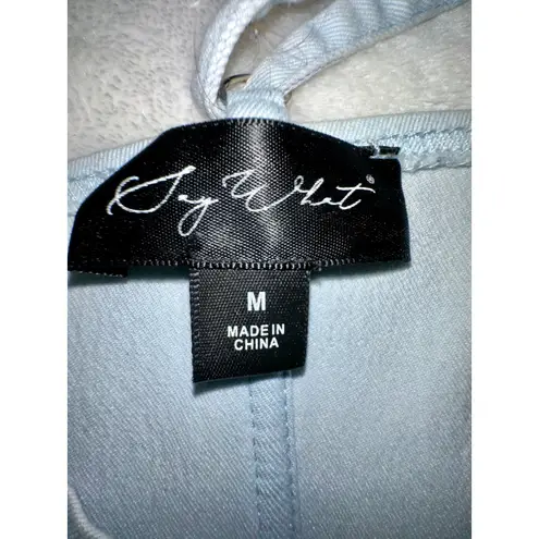 Say What? Say What? Denim Bustier Crop Top Adjustable Straps Light Blue Medium