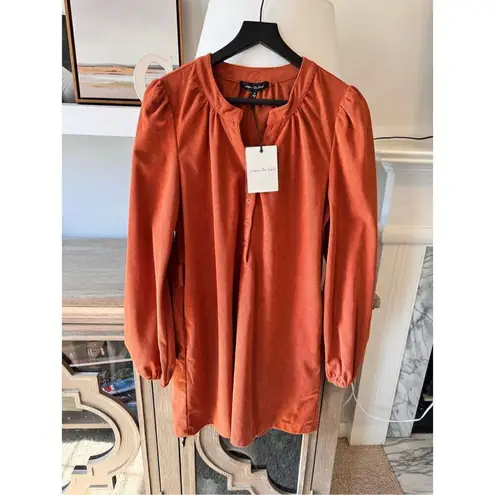 NWT Jacquie The Label Button Front Cord Dress Long Sleeve in Burnt Orange Size M Size M