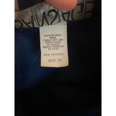 Vintage 80's Sansâge blue gold suede dress puffy sleeves double breasted size S