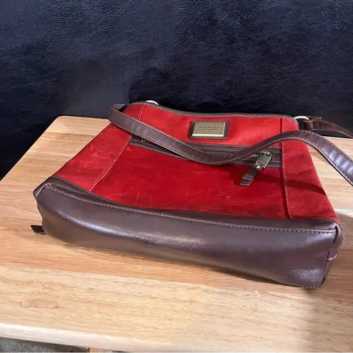 Tignanello Red And Brown Crossbody Purse