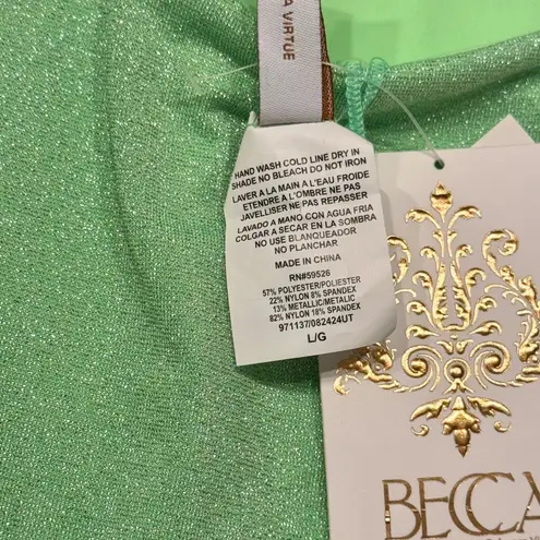 Becca NWT Glimmer Violet Asymmetrical One-Piece Swimsuit Size Large