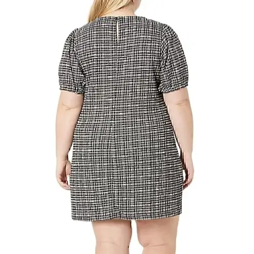 City Chic Plus Size VANITY XS Little Miss Dress Black Checkered Plaid Mini Shift