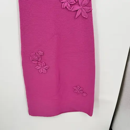 Amur Allegra crochet Floral Knit Midi pink pearl sleeveless pullover size large