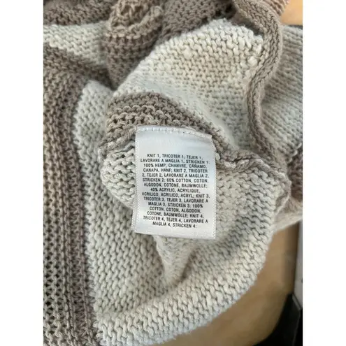 Anthropologie Sweater Vest Medium Tan Hemp Blend Patchwork Hippie Boho Brown