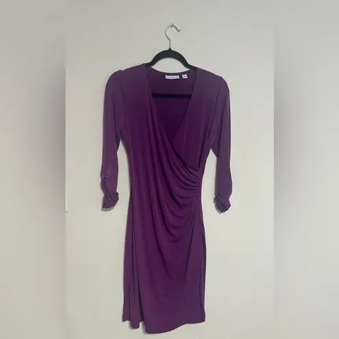Susan Graver  Deep Purple Long Sleeve Dress