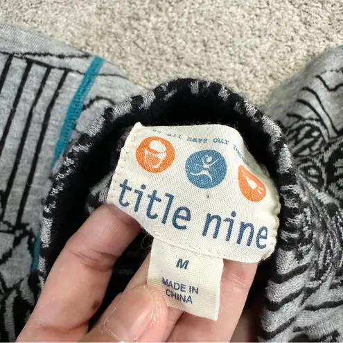 Title Nine Women’s Wool Blend Pull Over Sweater 1/4 Zip Outdoor Floral Print M