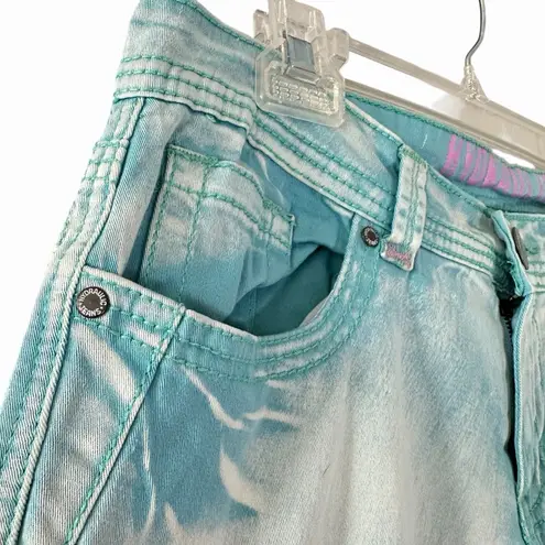 Hydraulic Y2K Women's Light Aqua Blue Cropped Straight Leg Jeans Size 10 Stretch