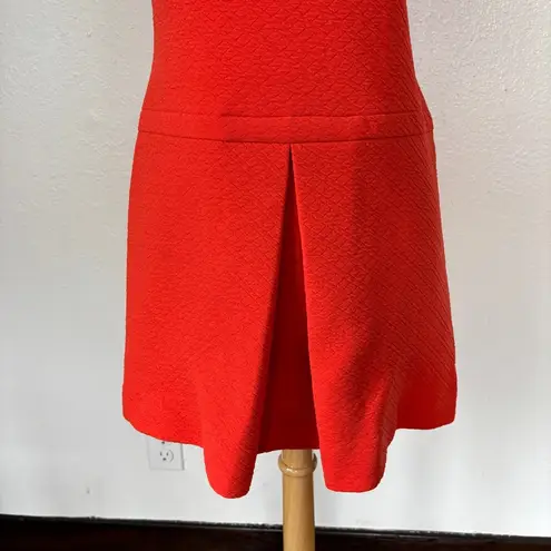 Corner House Vintage 70s Orange Preppy Mini Drop Waist Sleeveless Dress
