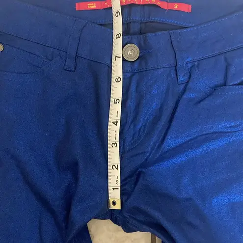 Tinseltown Sapphire Ink Blue Metallic Skinny Jeans