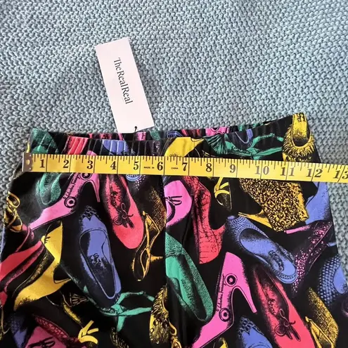 Salvatore Ferragamo Vintage Shoe Print Footed Leggings Runway 1991 Sz Medium