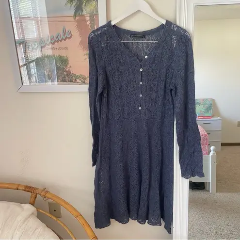 Peruvian Connection Pointelle Knit Sheer Sweater Dress in Size XL