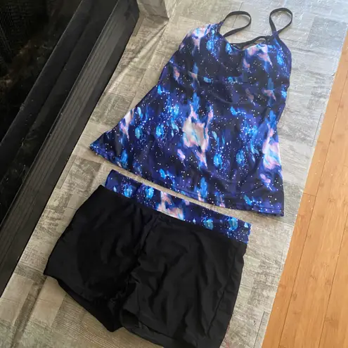 Century Star Tankini Swimsuits for Women Retro Bathing Suits Two Pieces Modest Swimming Wear Sports Tank Tops with Boyshorts