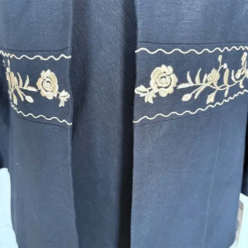 Jessica Howard Women's 2-Piece linen Blend Jacket Dress Size 6 Navy Blue Formal