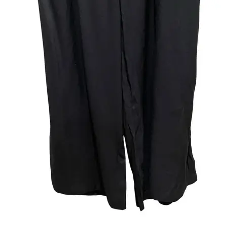 Doe & Rae Puff Sleeve Tie Wide Leg Flowy Jumpsuit Black Women’s Size Medium