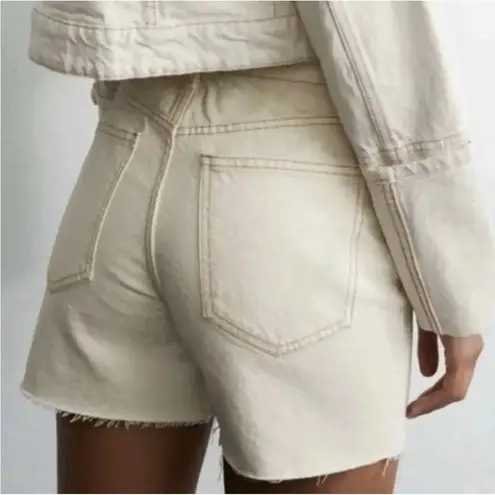 House of Harlow 1960 Women's Size 29 Cream High Rise Mom Bermuda Shorts