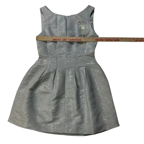 YA Los Angeles LA Dress Fit & Flare Small Metallic Silver Holiday BROKEN ZIP