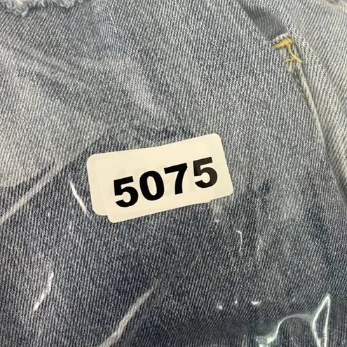 AMO Size 29 Blue Twist Heartbreaker Ankle Slim Straight Fray Hem Jeans