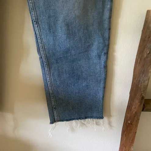 RE/DONE High Rise Stove Pipe Straight Blue Jeans in Medium Stone size 32