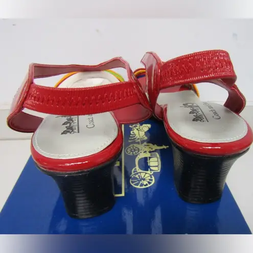 Coach And Four Reamy Red Rainbows Strappy Heel women's size 9M slingbacks in box