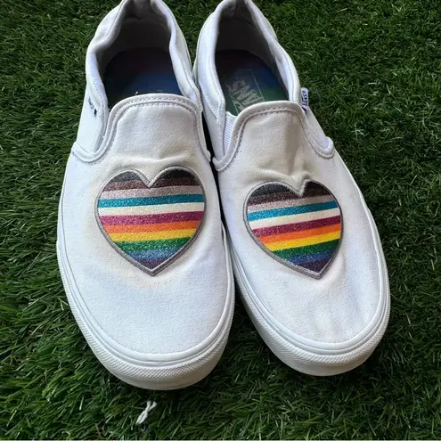 Vans Women's ® Pride Asher Slip-On Shoes White / Multicolor Size 8