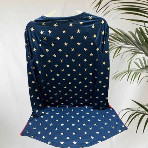 DC Comics Wonder Woman Red and Blue Star Print Raglan Tee size L