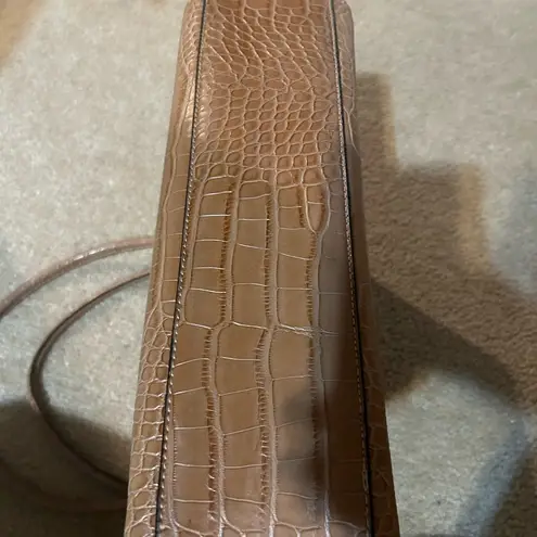 Tommy Hilfiger  Tan Faux Crocodile Leather Tote