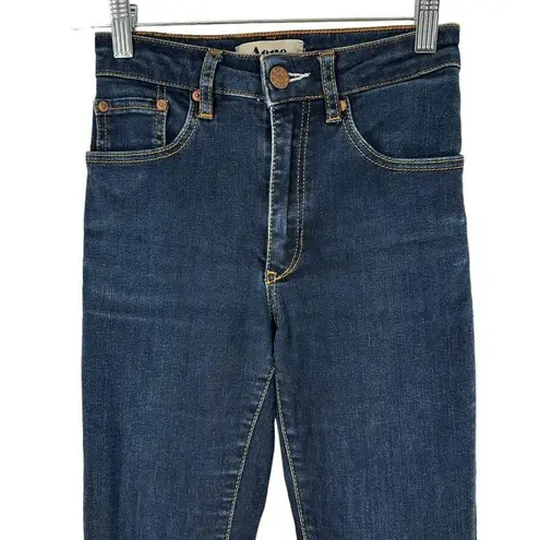 Acne Studios Acne Needle Soft Raw Dark Wash Denim Skinny Jeans Released Hem Size 25