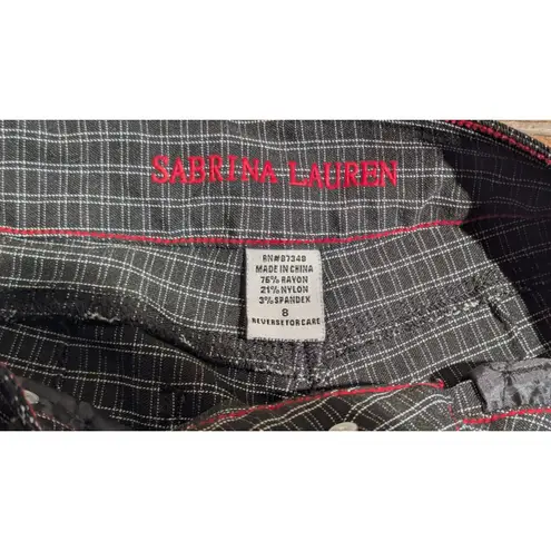 Sabrina Lauren Black & White Plaid Slim Fit Pants