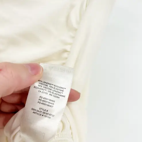 Wilfred Aritzia Womens Career Ruched Side Slit Midi Vespa Skirt Size L Cream