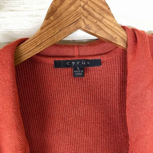 Cyrus  Burnt Orange Longline Hooded Cardigan