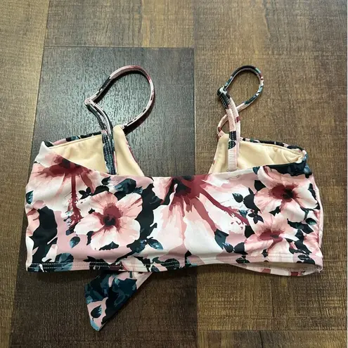 ALBION FIT Floral Front Tie Bikini Swim Top Size XS